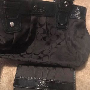 Matching coach wallet and shoulder bag
